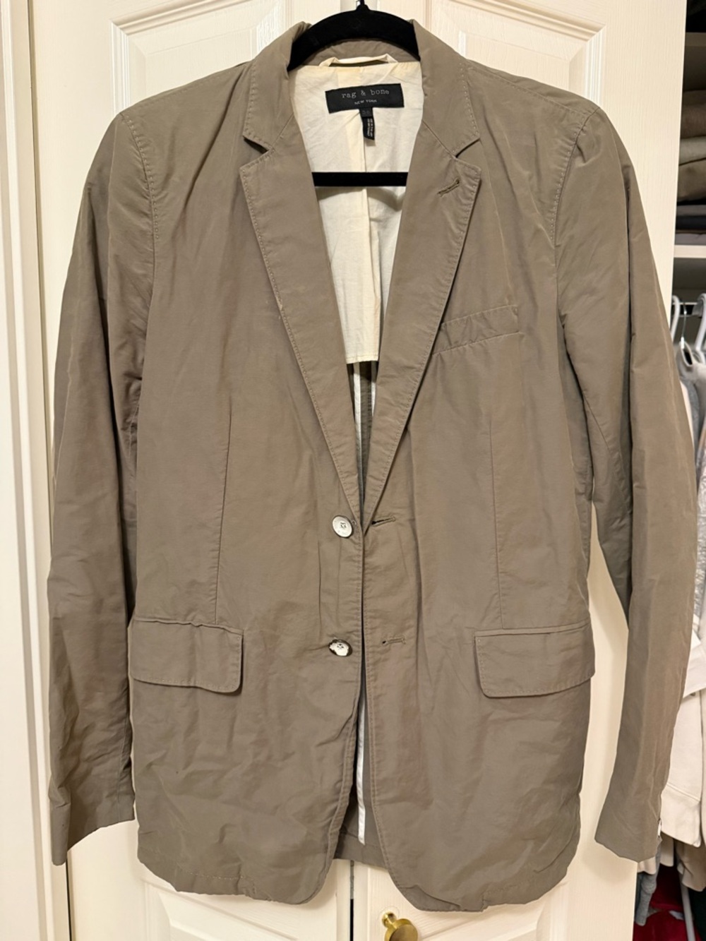 rag & bone Men's Taupe Lightweight Blazer Jacket